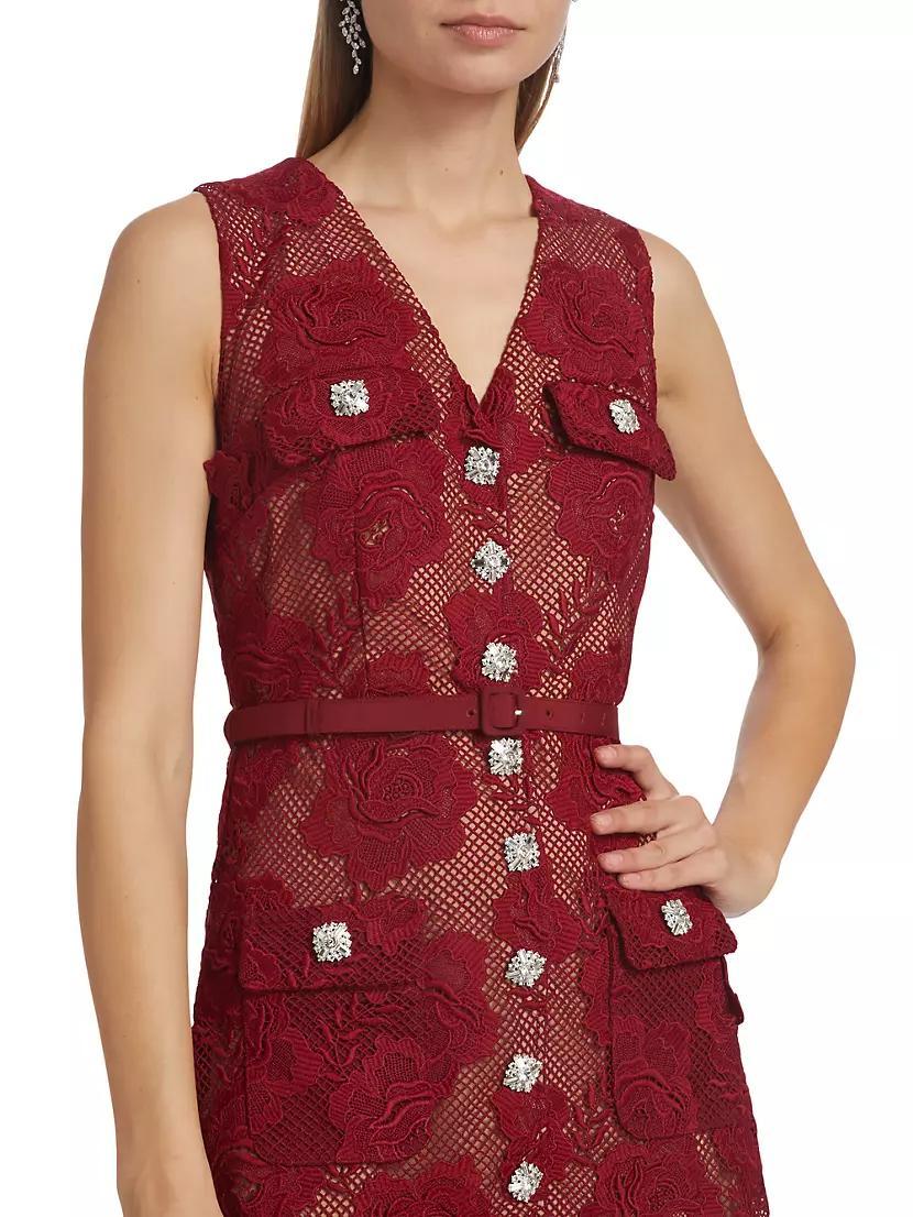 Lace Button-Front Midi-Dress Product Image