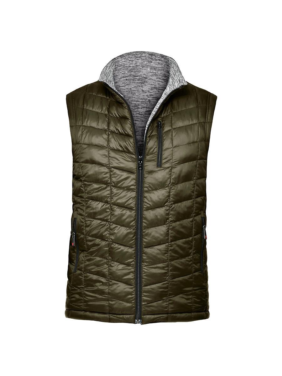 Mens Quilted Reversible Fleece Vest Product Image
