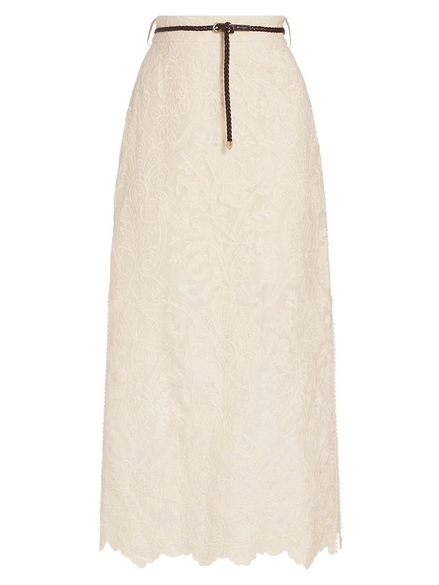 Womens Ottie Embroidered Midi-Skirt Product Image