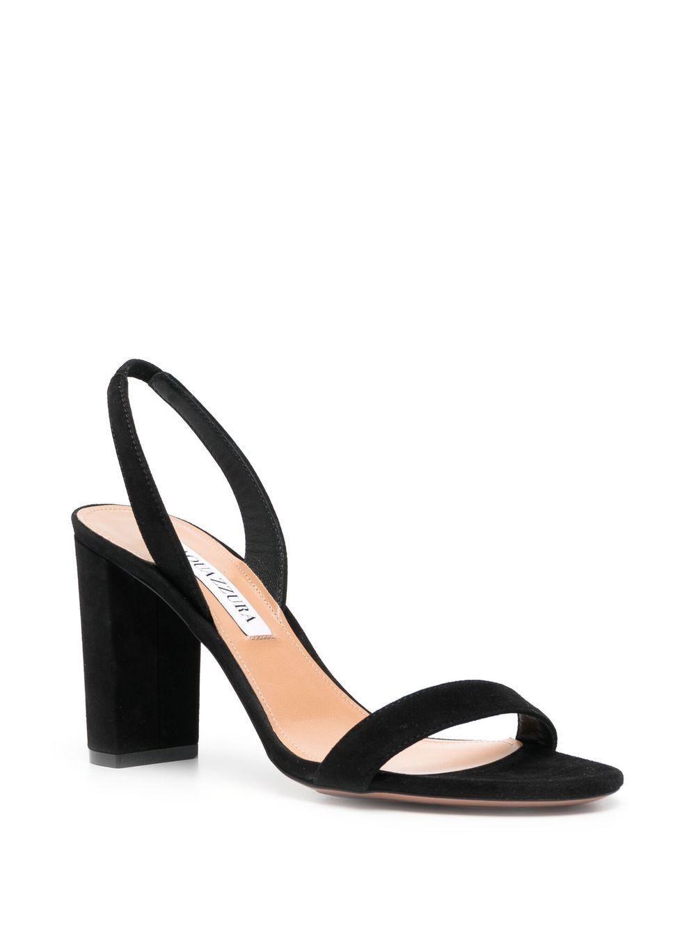 AQUAZZURA So Nude 85 Leather Slingback Sandals In Black Product Image