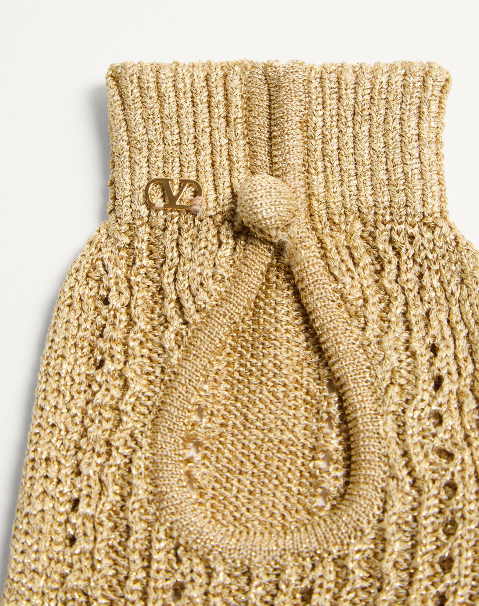 Fingerless Knitted Gloves In Lurex Product Image