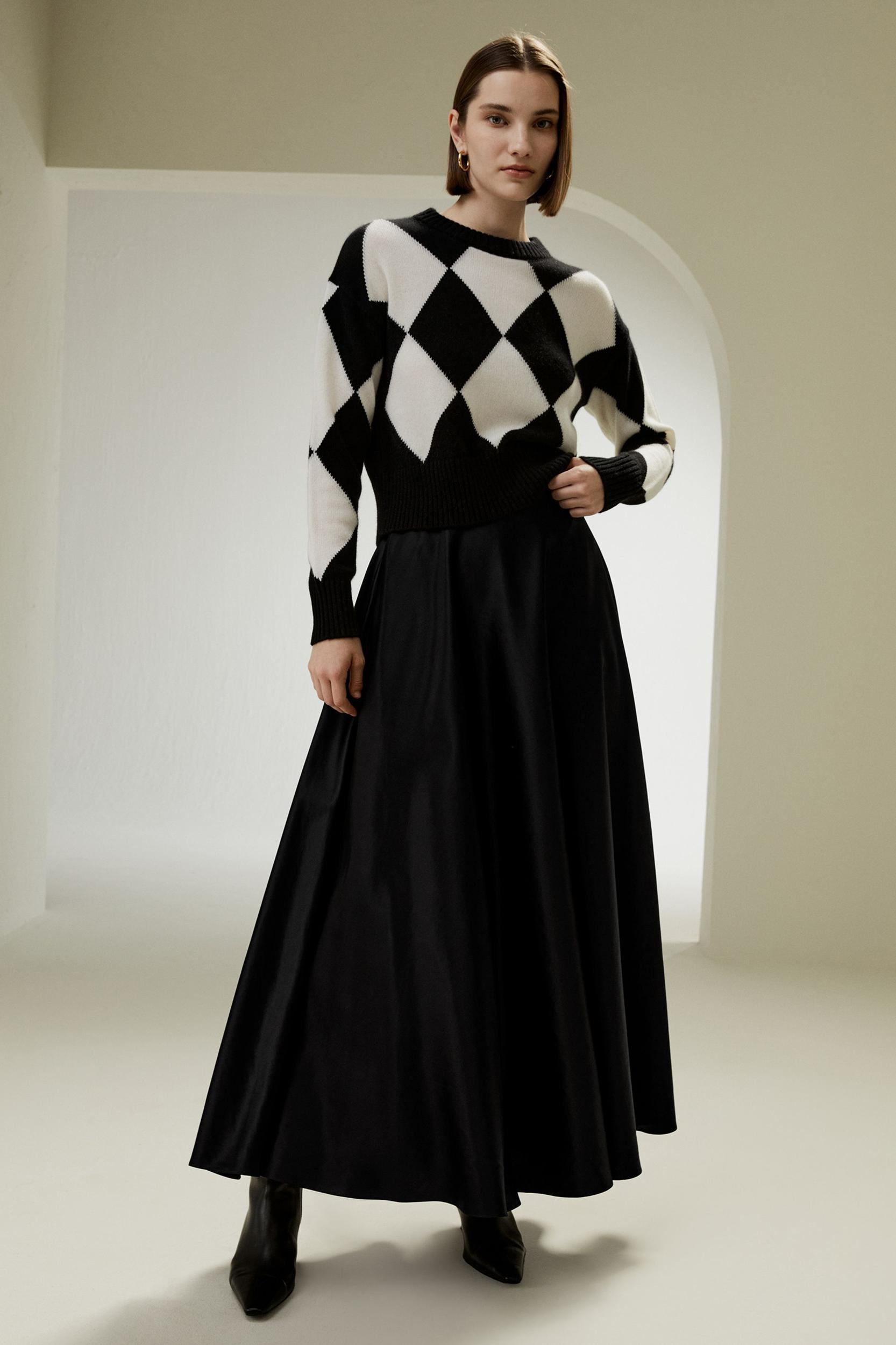 A-Line Silk Maxi Skirt Product Image