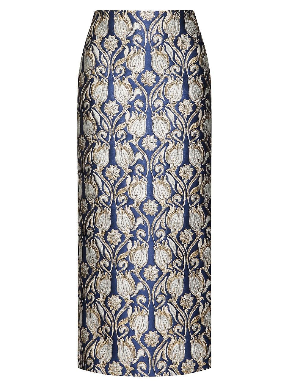 Womens Metamorphos Tulips Brocade Midi Skirt Product Image