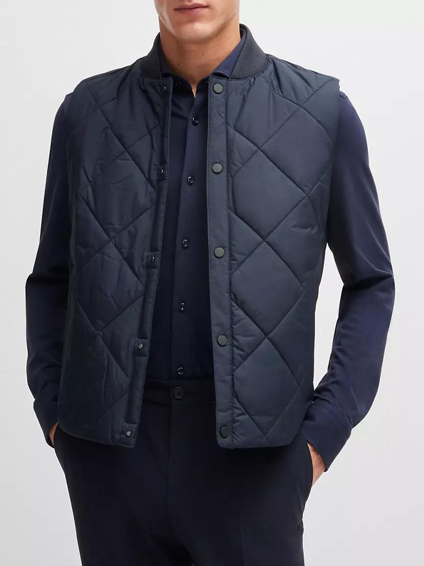 Water-Repellent Regular-Fit Gilet with Diamond Quilting Product Image