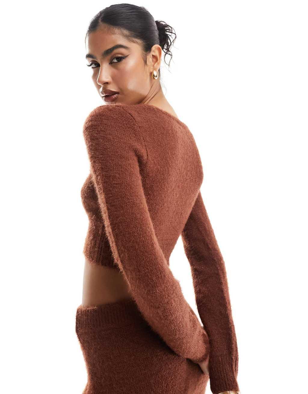ASOS DESIGN crop sweater with scoop neck Product Image