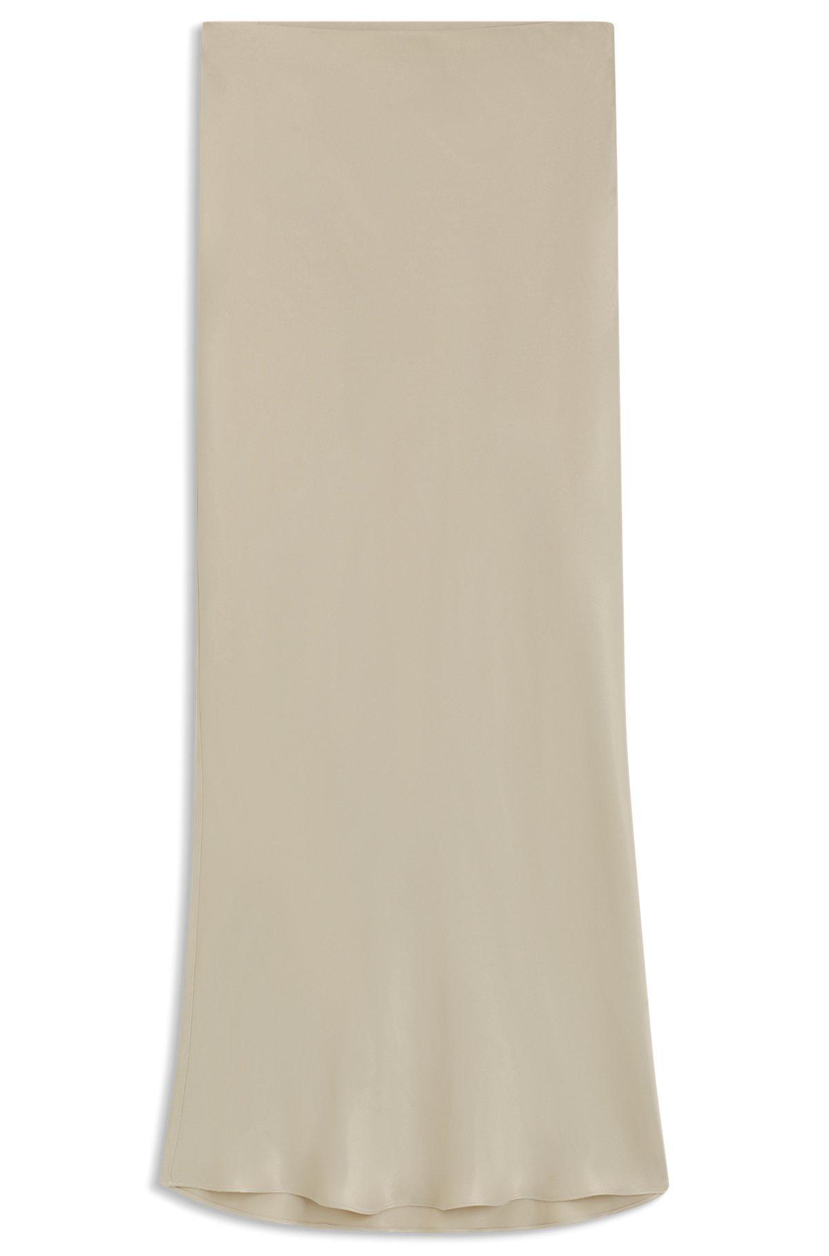 BOSS - Regular-fit maxi skirt in satin - Light Beige Product Image