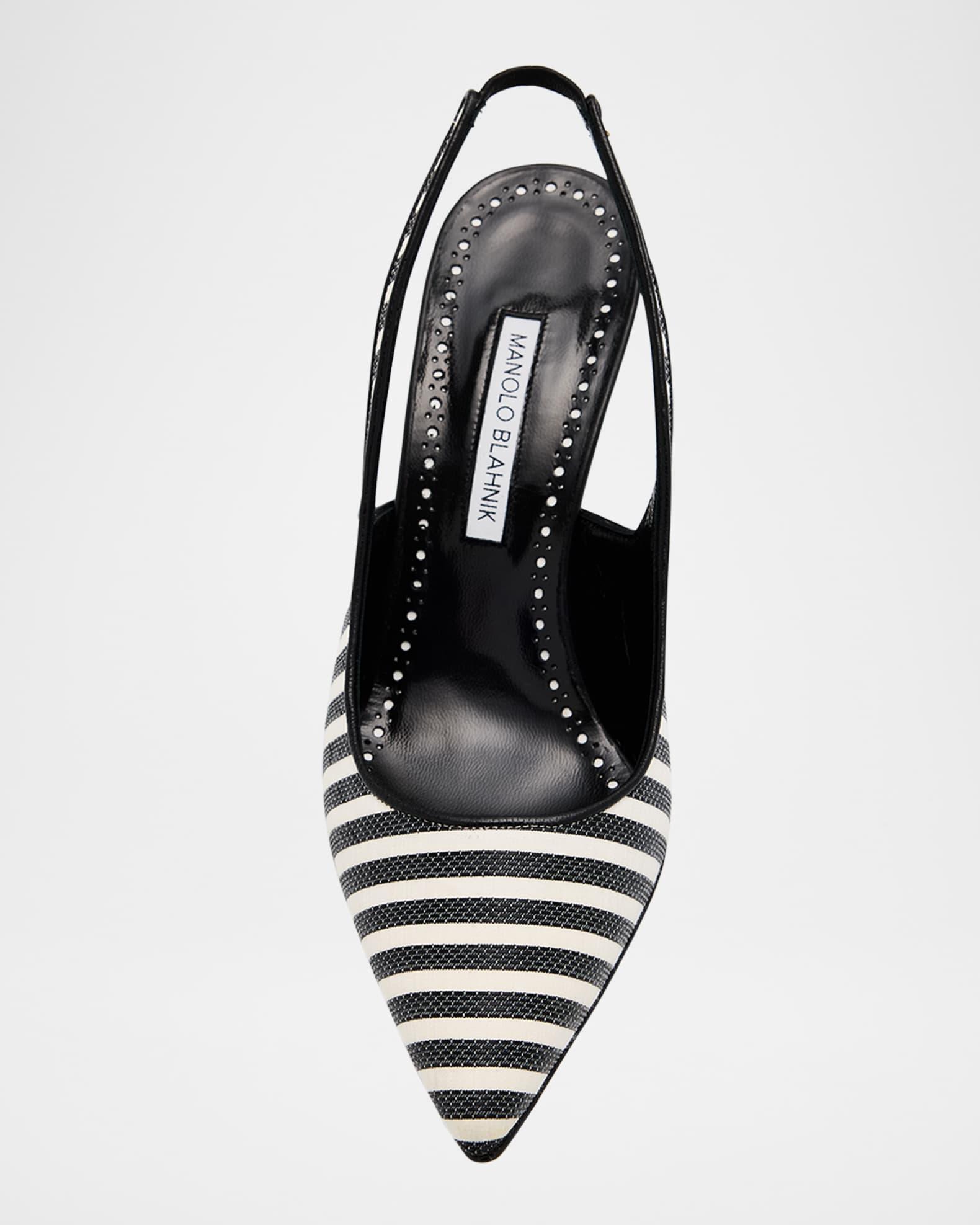 Bicolor Cotton Slingback Pumps Product Image