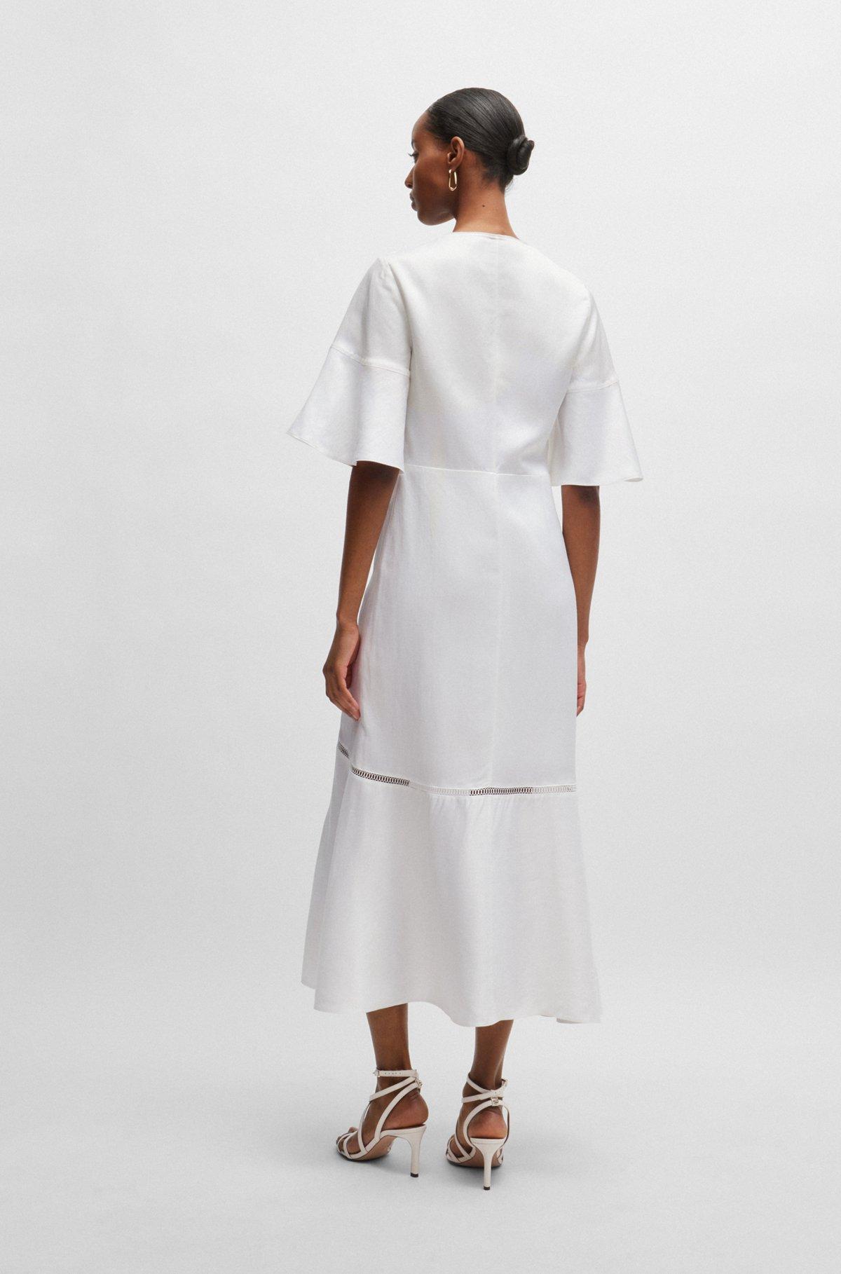 Short-sleeved dress with ladder-lace trims Product Image