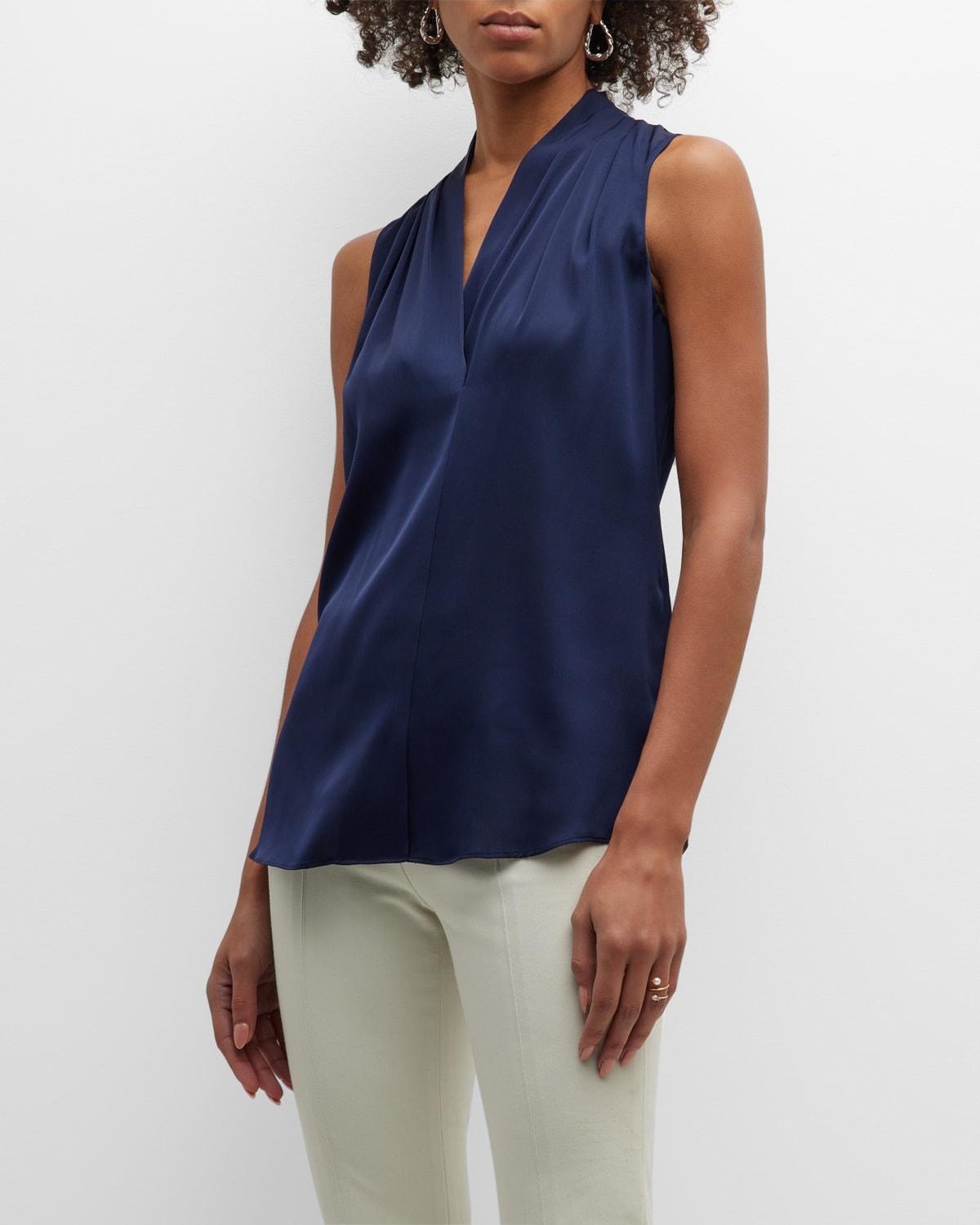 Womens Mila Sleeveless Silk-Blend Blouse Product Image