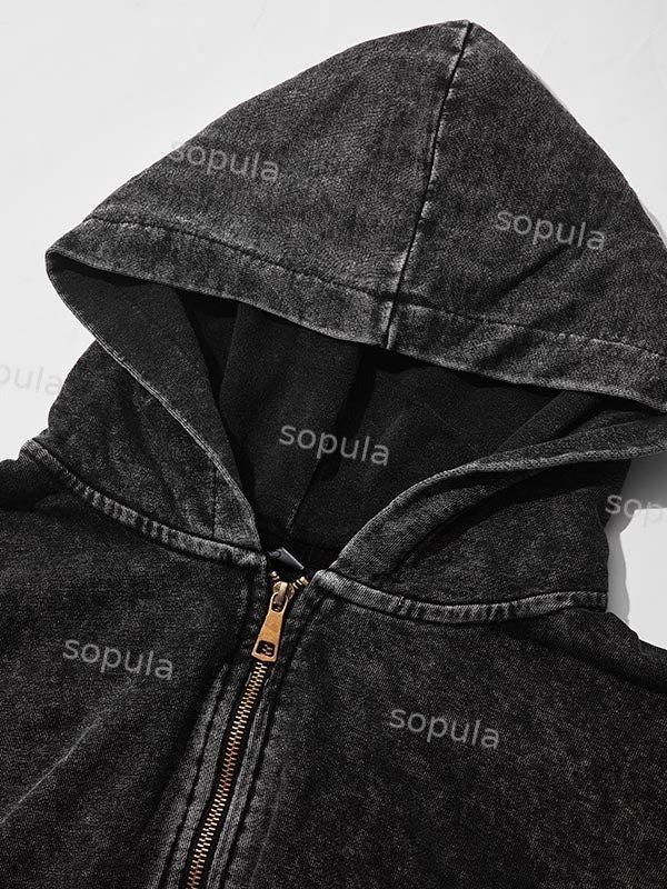 Sopula Virgin Mary Praying Faith Graphic Washed Hoodies Product Image