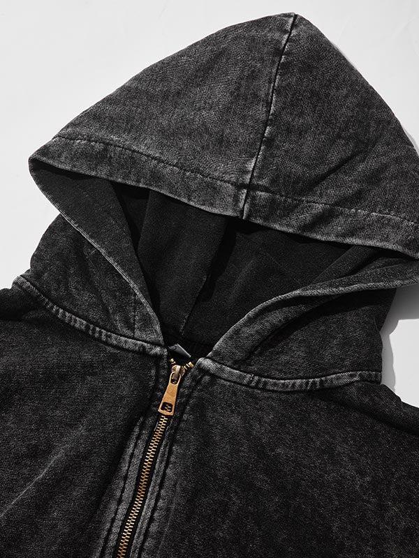 Sopula Essential Washed Cotton Zip-Up Hoodie Product Image
