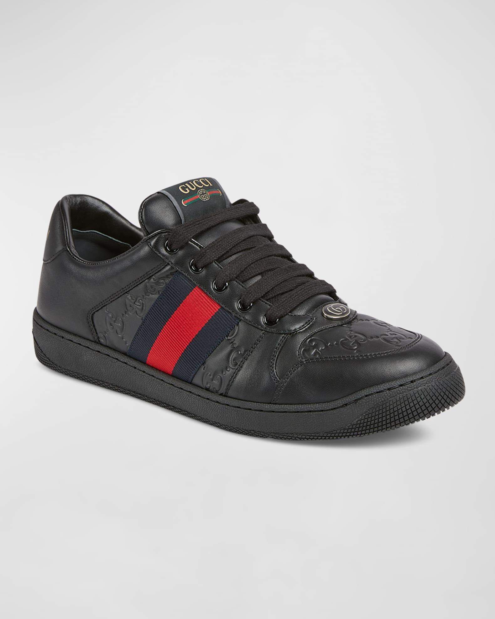 GG Embossed Leather Low-Top Sneakers Product Image