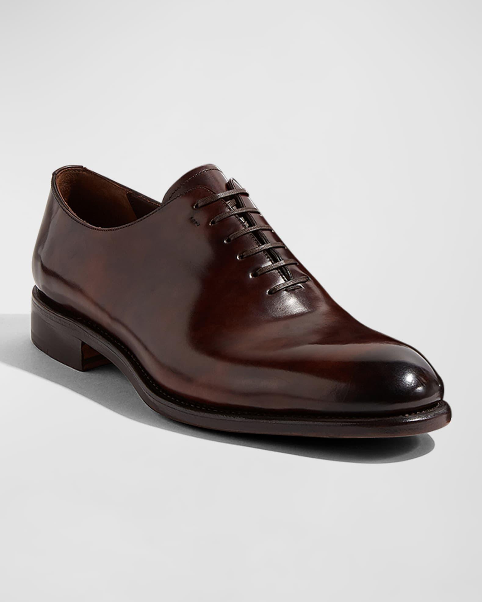 Men's Angiolo Tramezza Whole-Cut Leather Lace-Up Shoes Product Image