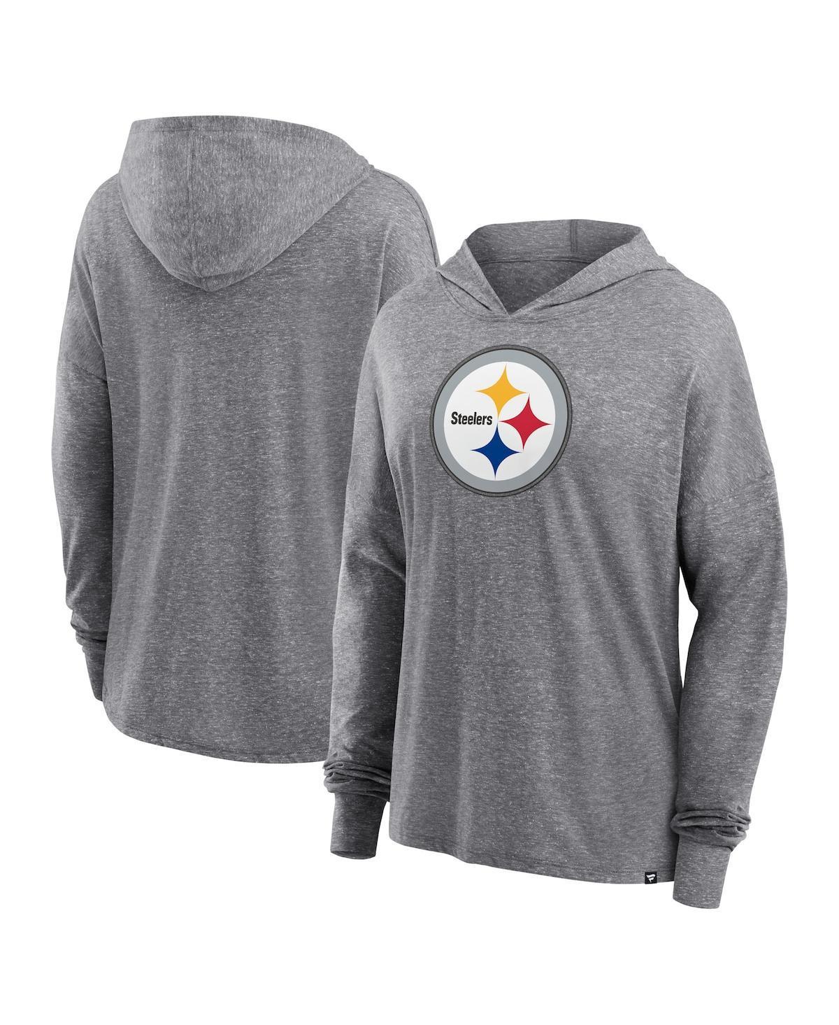 Womens Fanatics Branded Heather Gray Pittsburgh Steelers Cozy Primary Pullover Hoodie Product Image