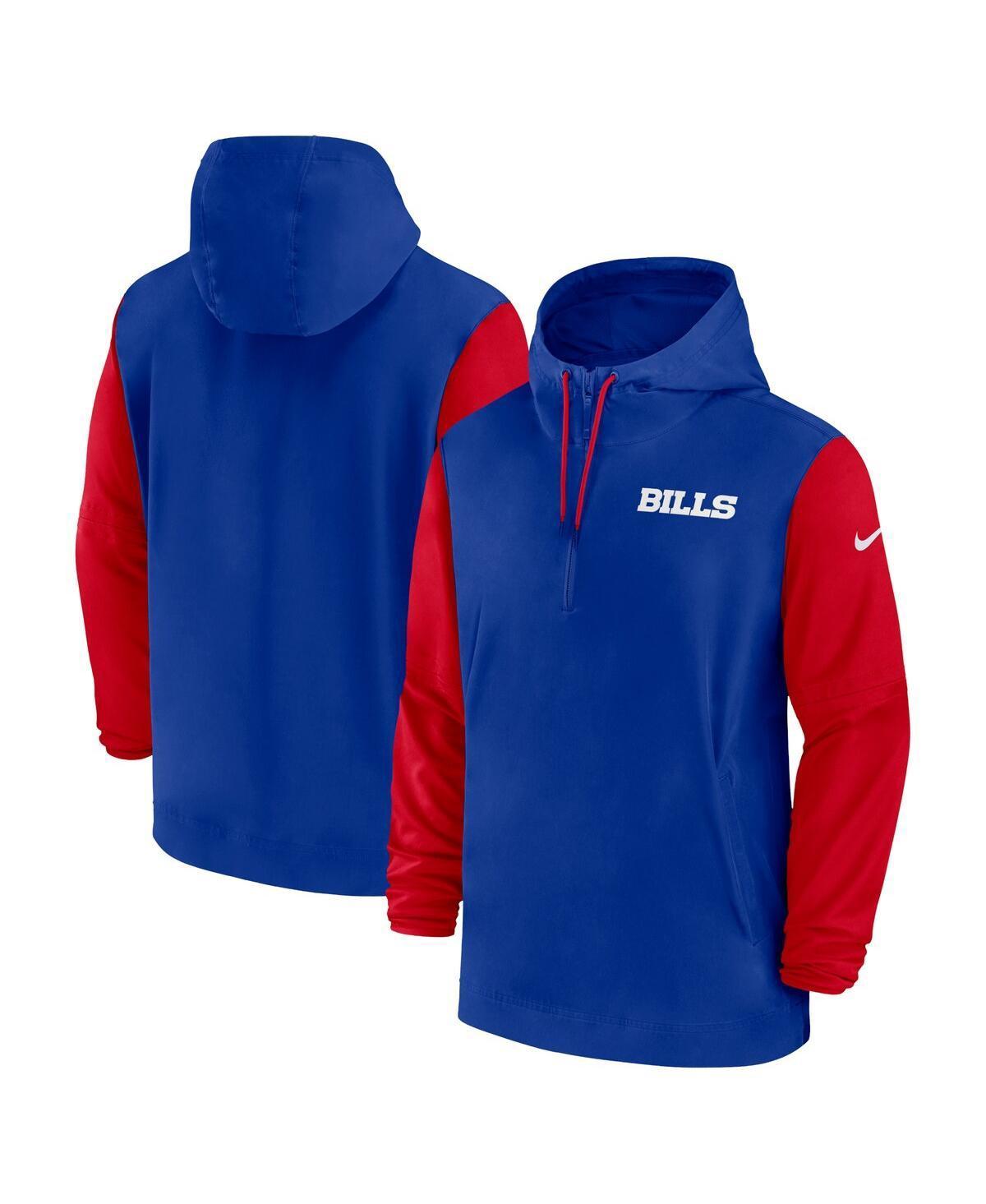 Buffalo Bills Sideline Pre-Game Player Nike Men's NFL 1/2-Zip Hooded Jacket Product Image