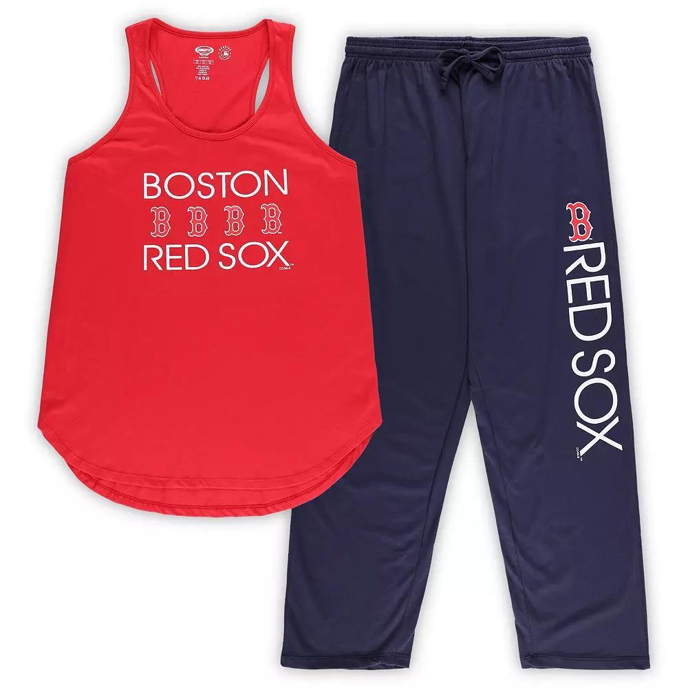 Women's Concepts Sport Red/Navy Boston Red Sox Plus Size Meter Tank Top & Pants Sleep Set, Size: 4XL Product Image