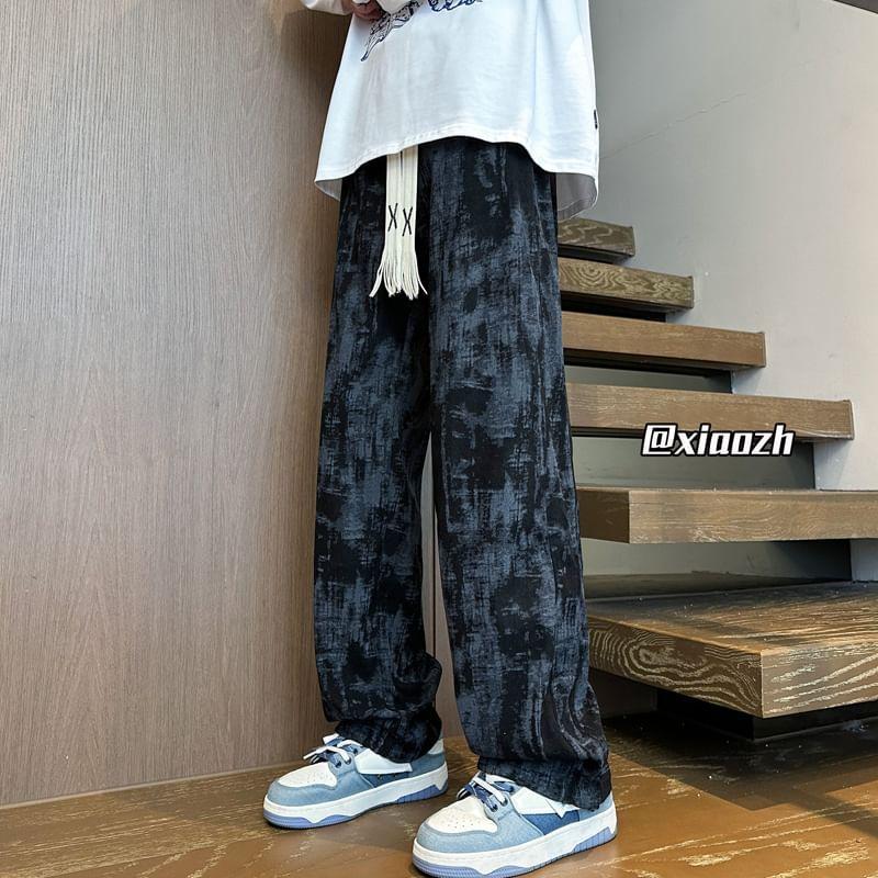High Waist Tie Dye Loose Fit Pants Product Image
