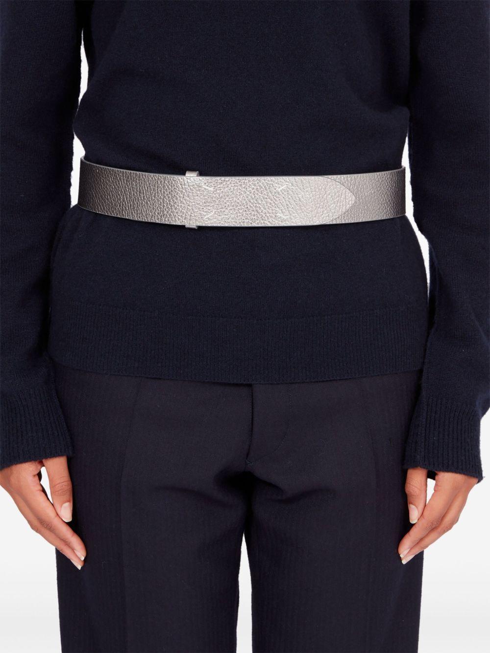 metallic-effect leather belt Product Image