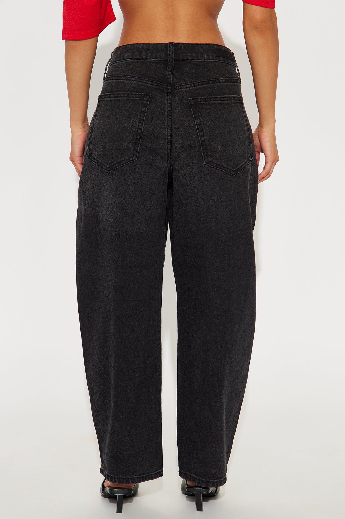 Best Ever Barrel Leg Jeans - Black Wash Product Image