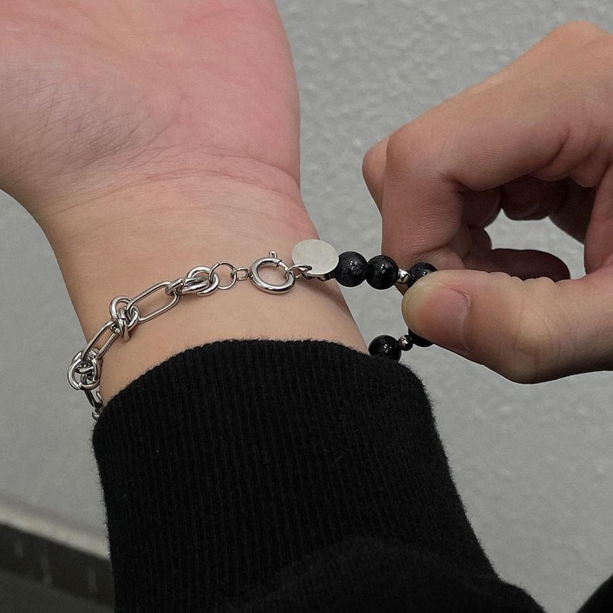 Bead Knot Chain Stainless Steel Bracelet Product Image