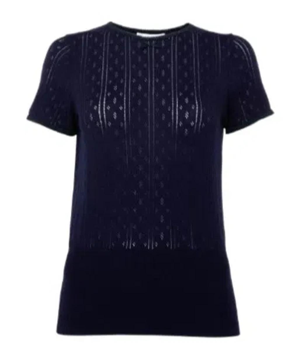 JW ANDERSON Logo-embroidered Pointelle Top In Black Product Image