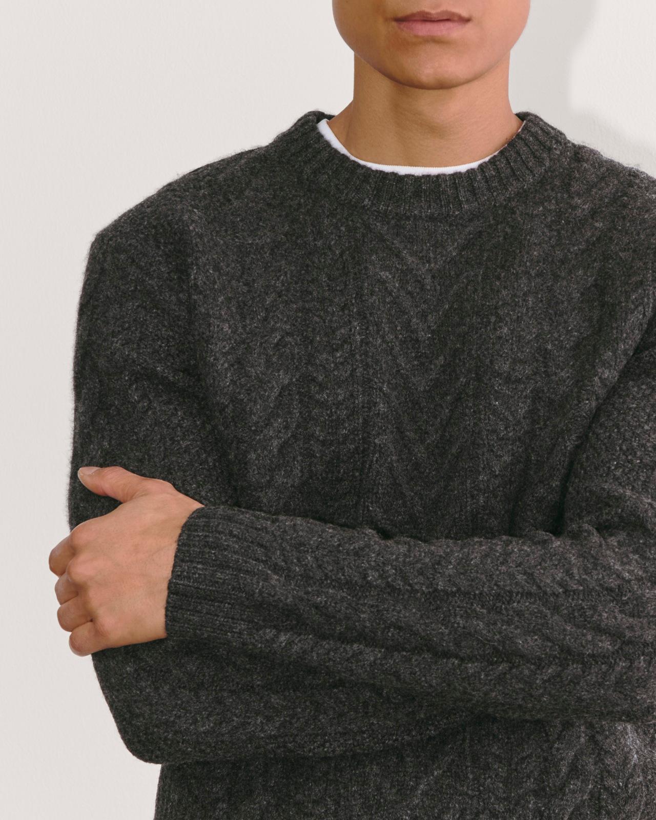 The Felted Merino Cable-Knit Crew Product Image