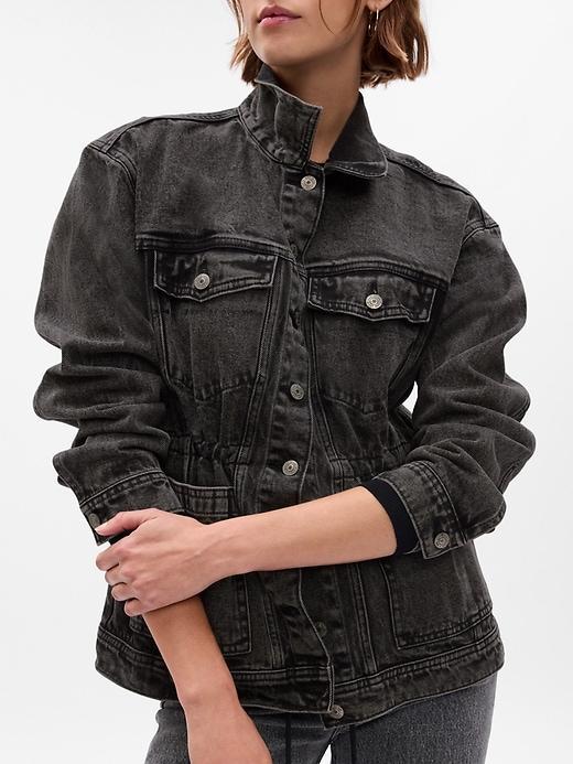 Cinched Denim Jacket Product Image