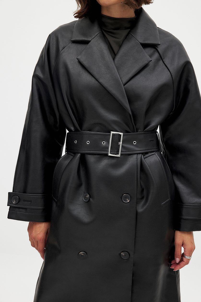 Belted Pu Trenchcoat Product Image