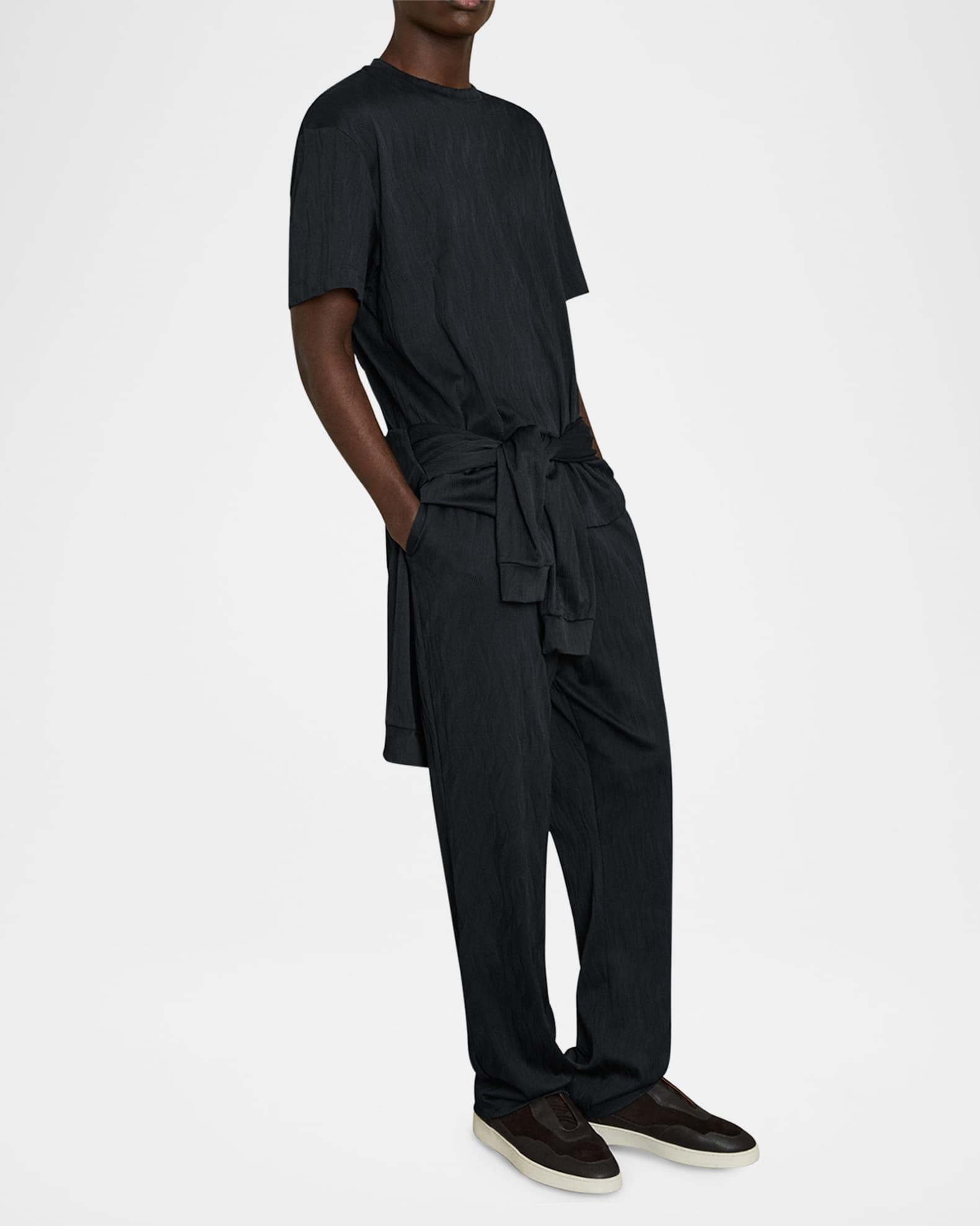 Mens Ivan Textured Wave Jacquard Oversized T-Shirt Product Image