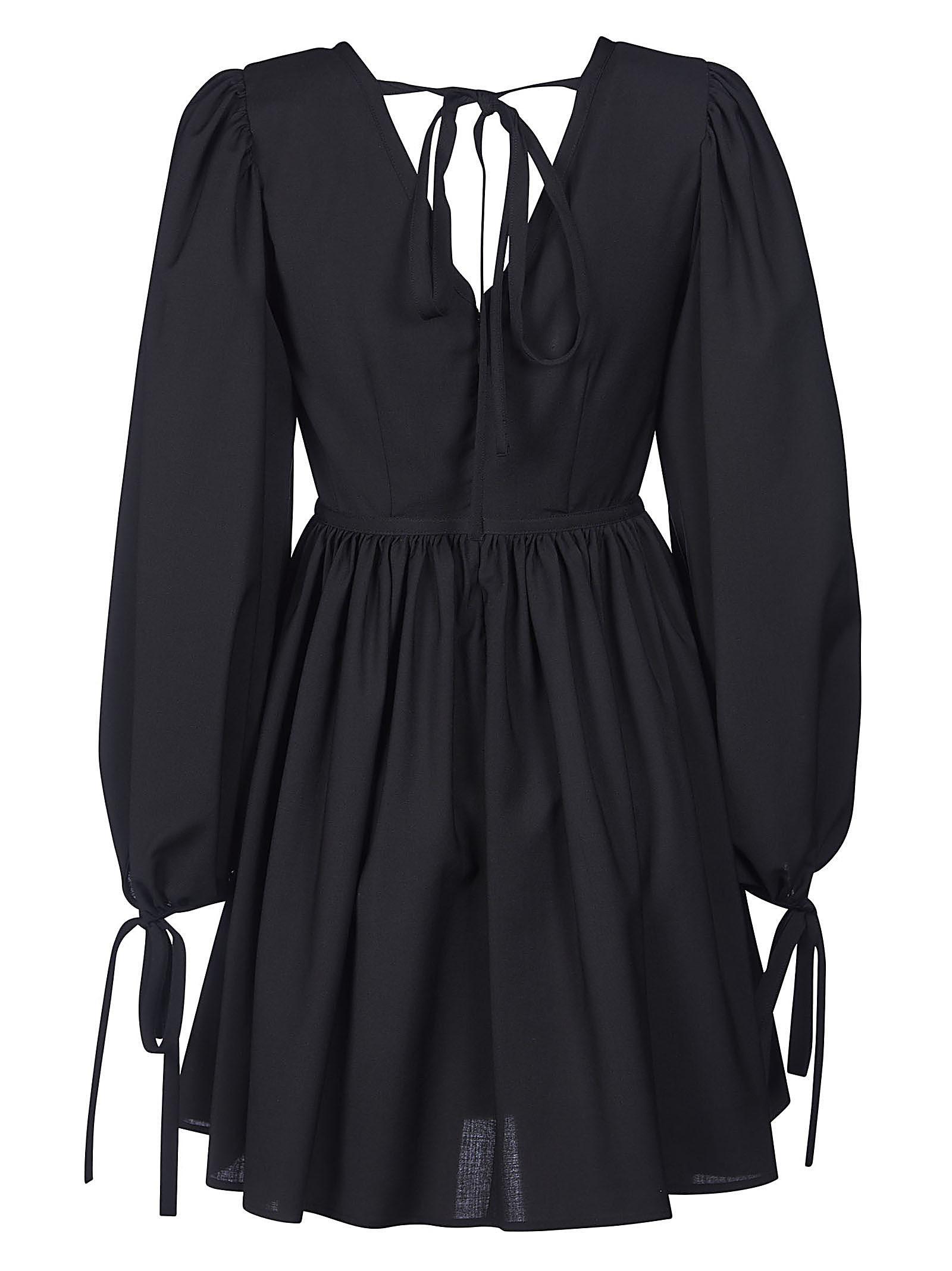 MSGM Long-sleeve Wrap Dress In Black Product Image