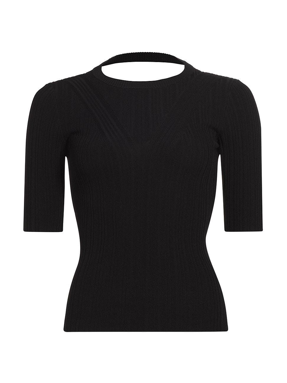7 For All Mankind Detail Back Rib Top Women's Clothing Product Image