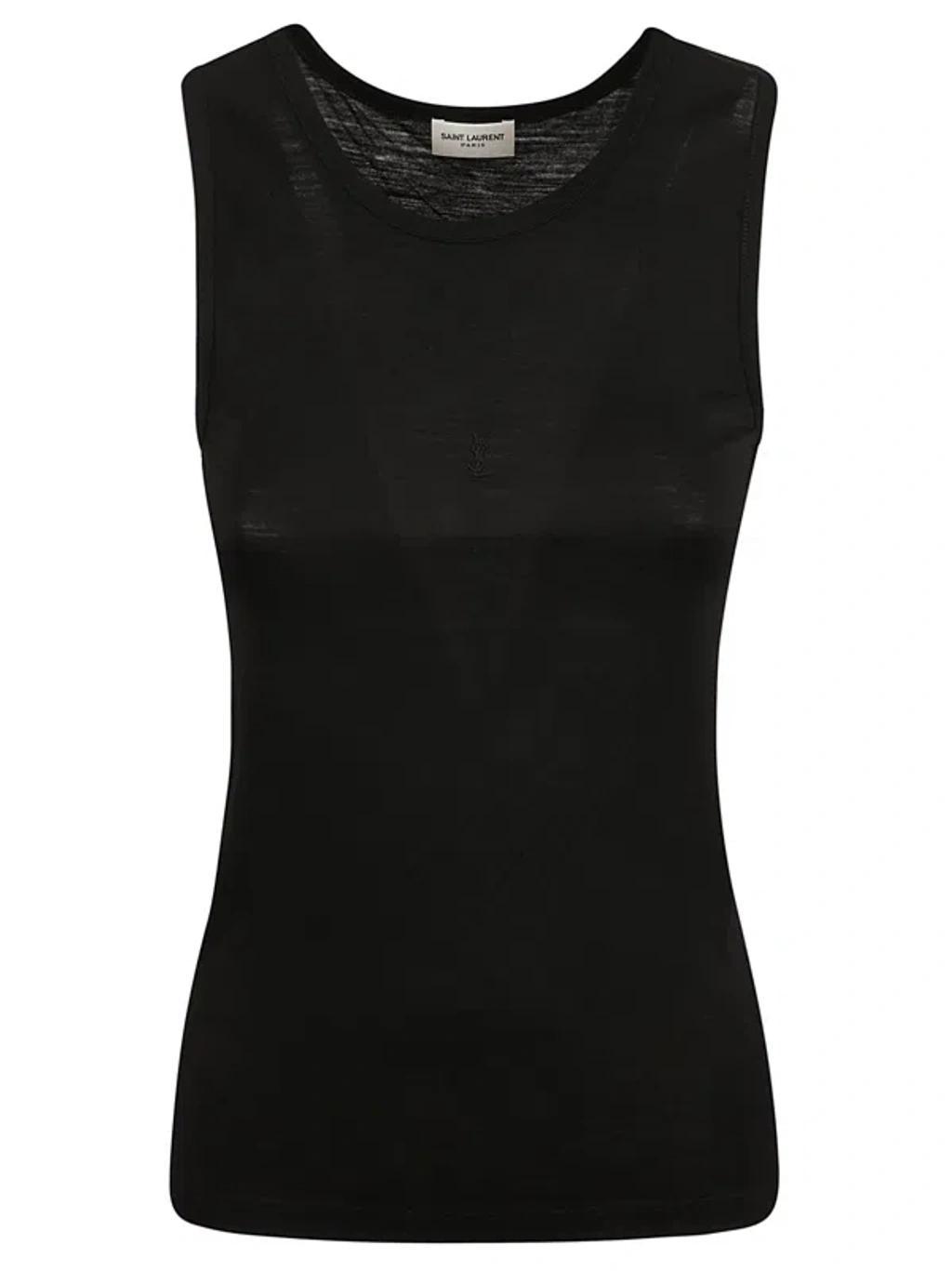 SAINT LAURENT Cassandre Sleeveless Top In  Noir Product Image
