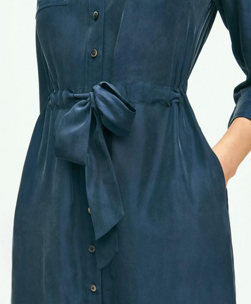 Relaxed Silk Utility Shirt Dress Product Image