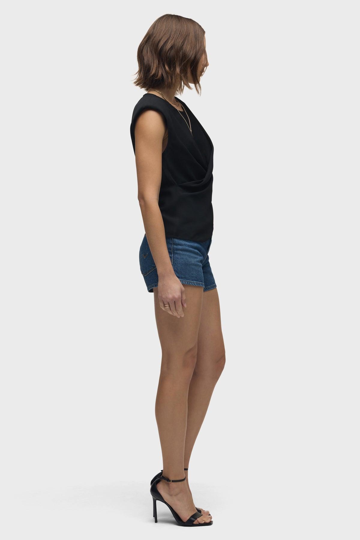 Shoulder Padded Wrap Sleeveless Tee Female Product Image