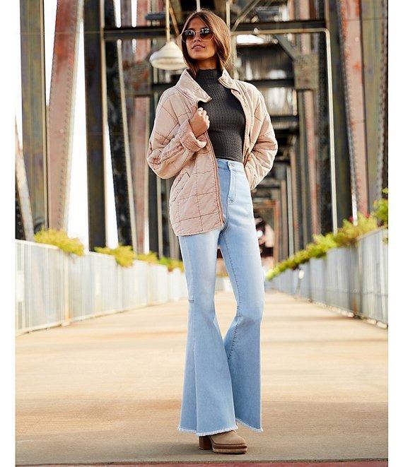 C&V Chelsea & Violet High Rise Raw Edge Flare Jeans Product Image