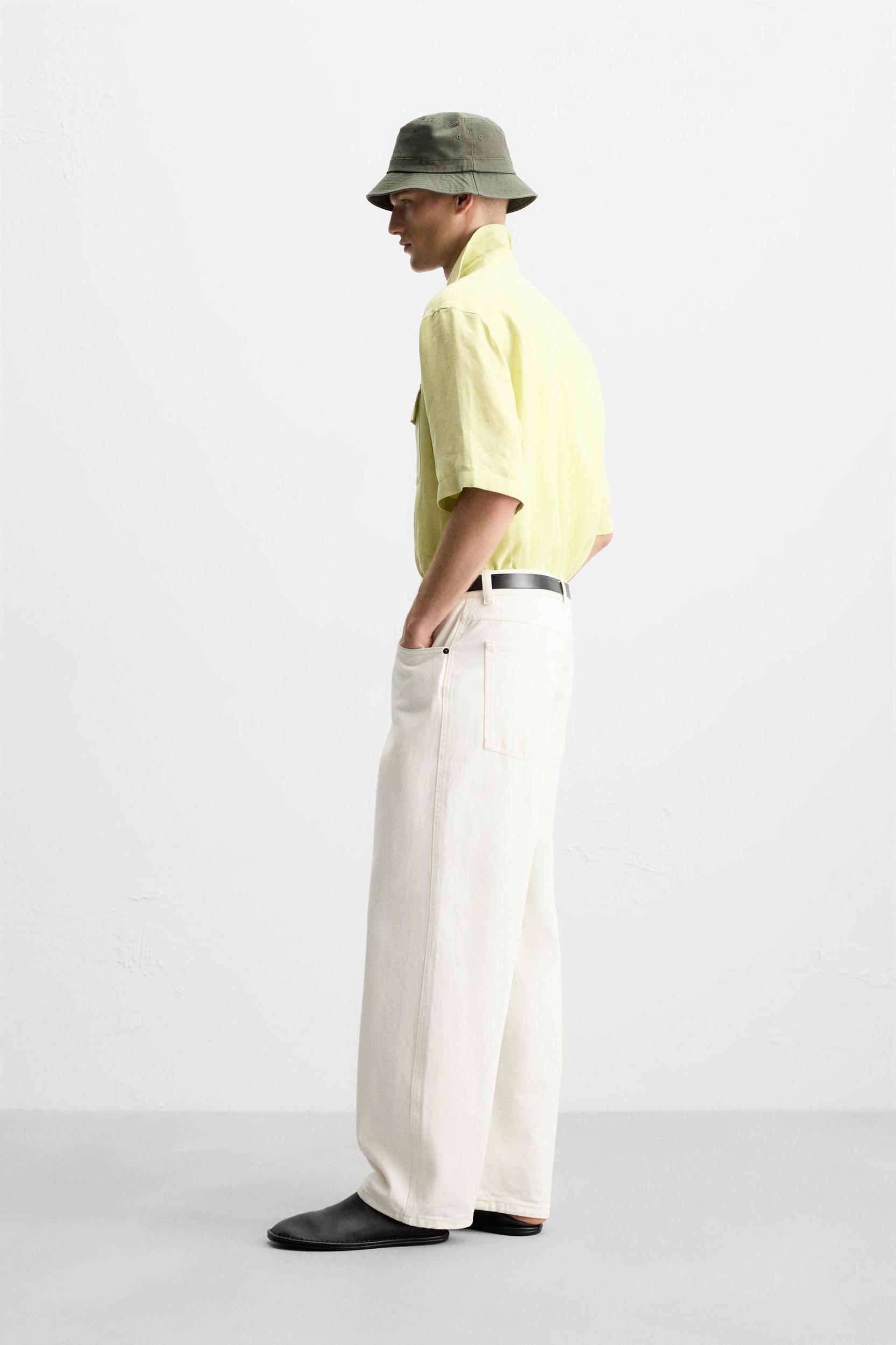 100% LINEN POCKET SHIRT Product Image