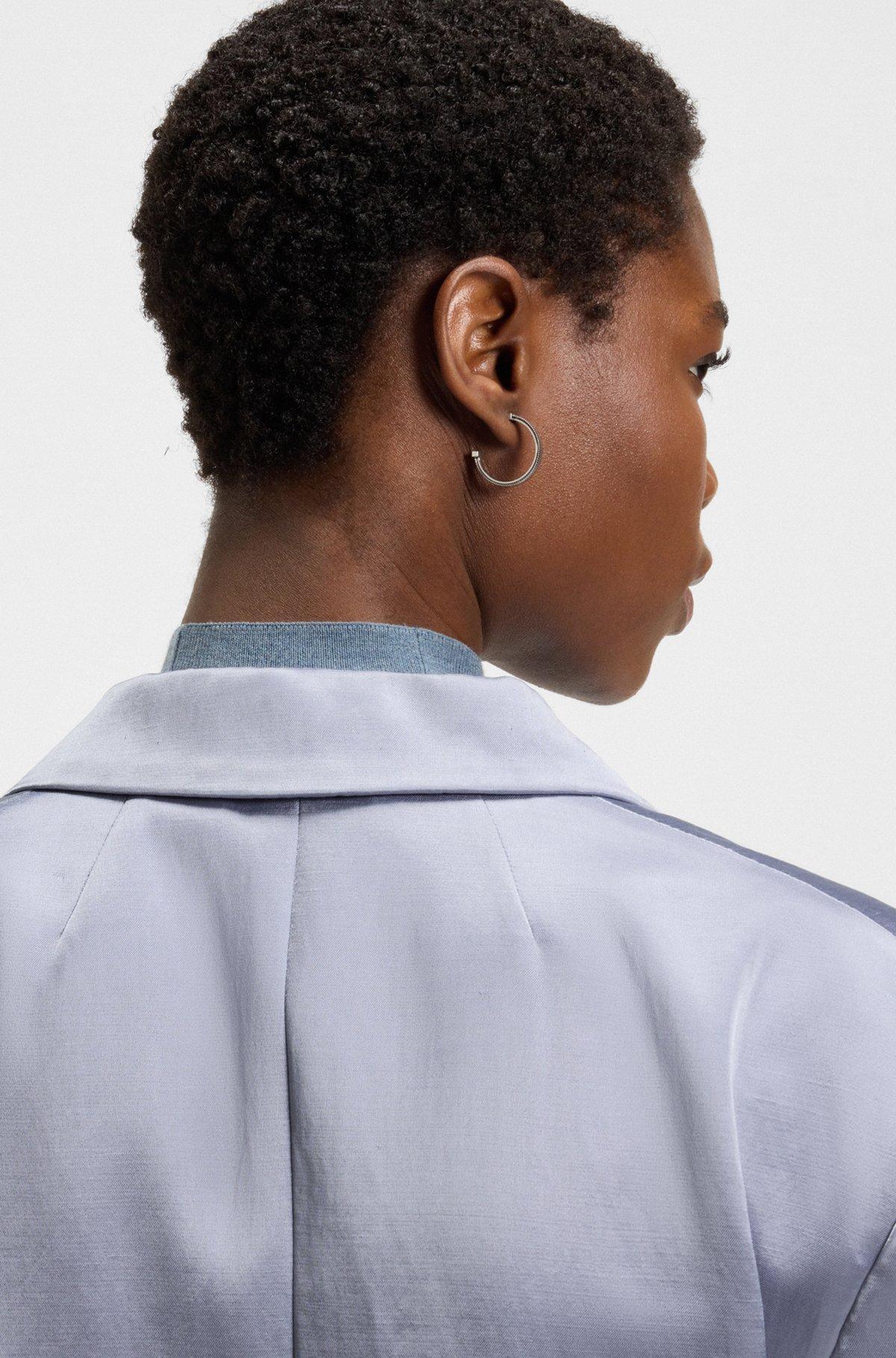 BOSS - Relaxed-fit blazer in sateen - Light Grey Product Image