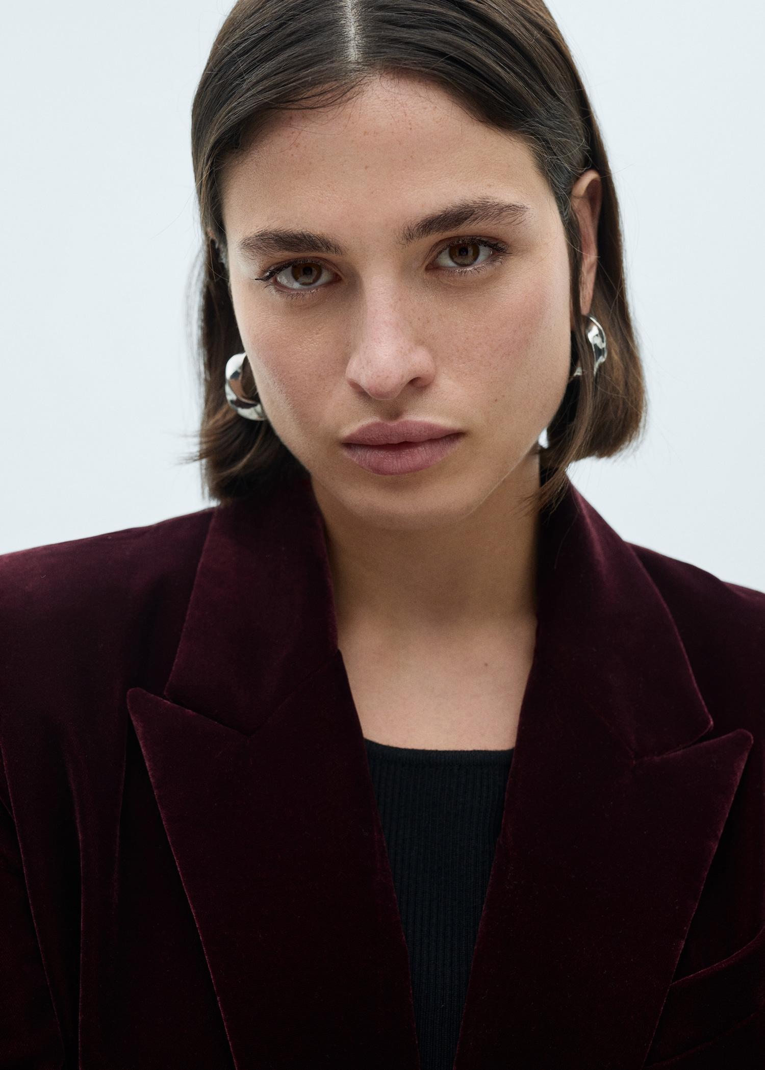 Structured velvet jacket - Women | MANGO USA Product Image