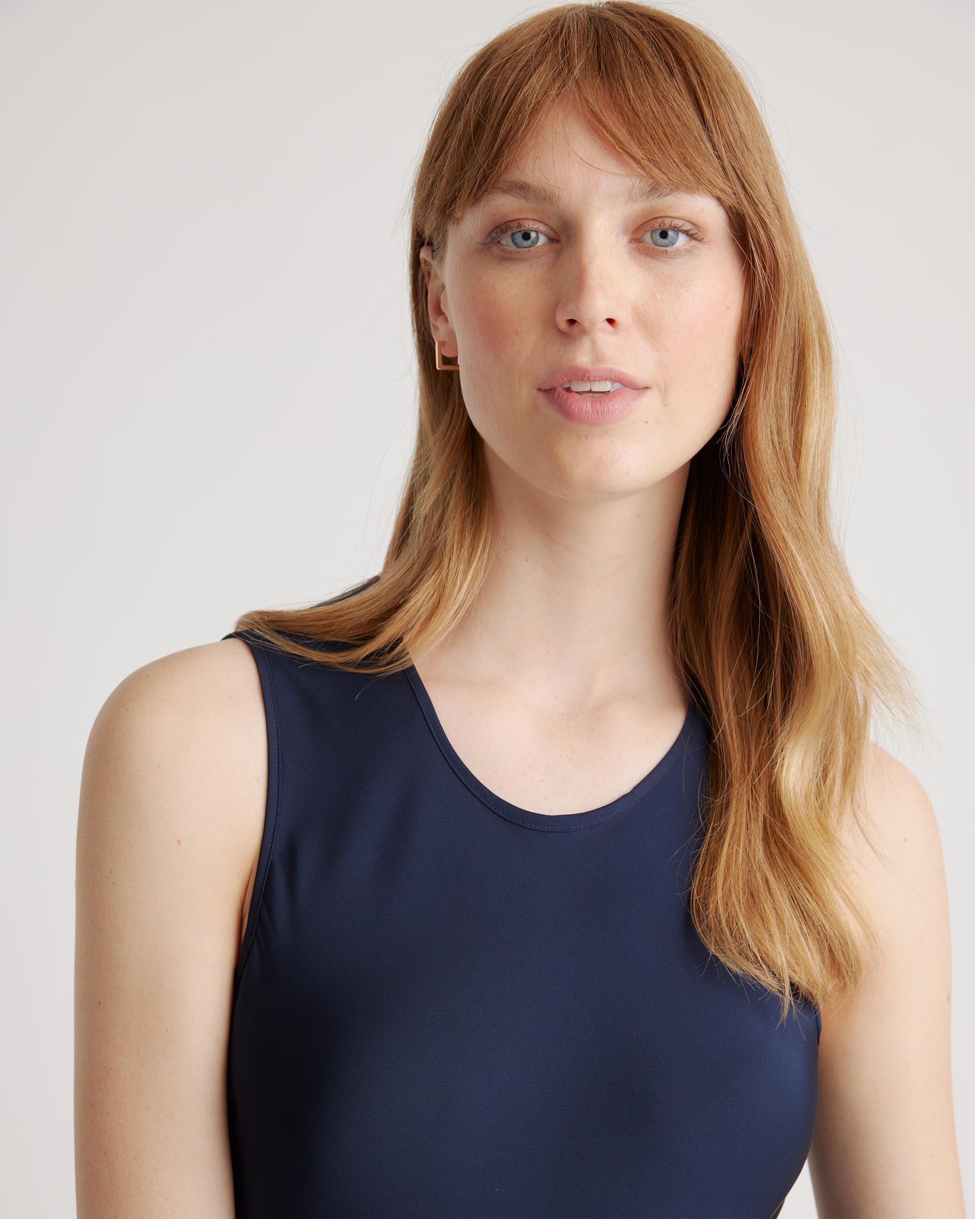 Quince | Women's Washable Stretch Silk Tank Top Midi Dress Size XS Product Image