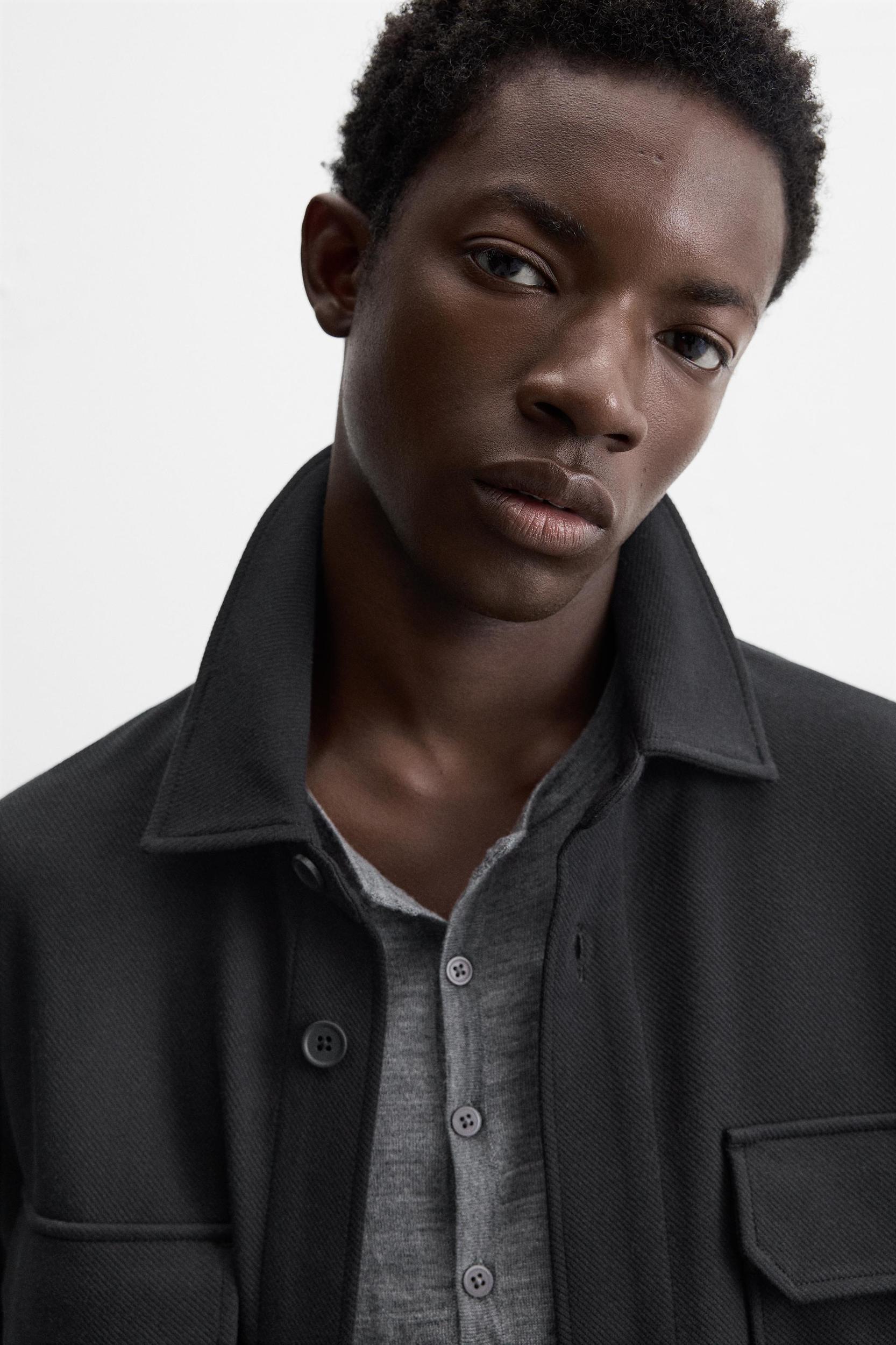 TEXTURED STRETCH OVERSHIRT Product Image