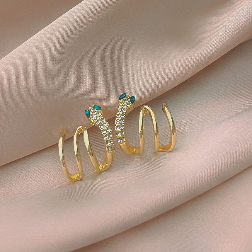 Rhinestone Snake Huggie Earring Product Image