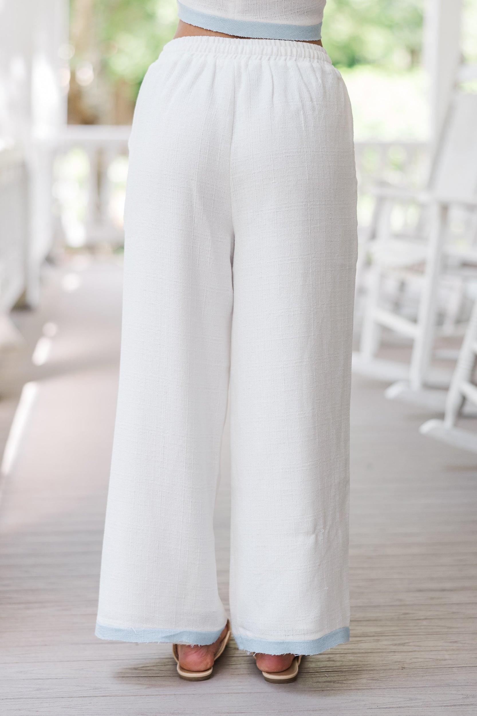 Take Care Ivory-Sky Crop Pants Female Product Image