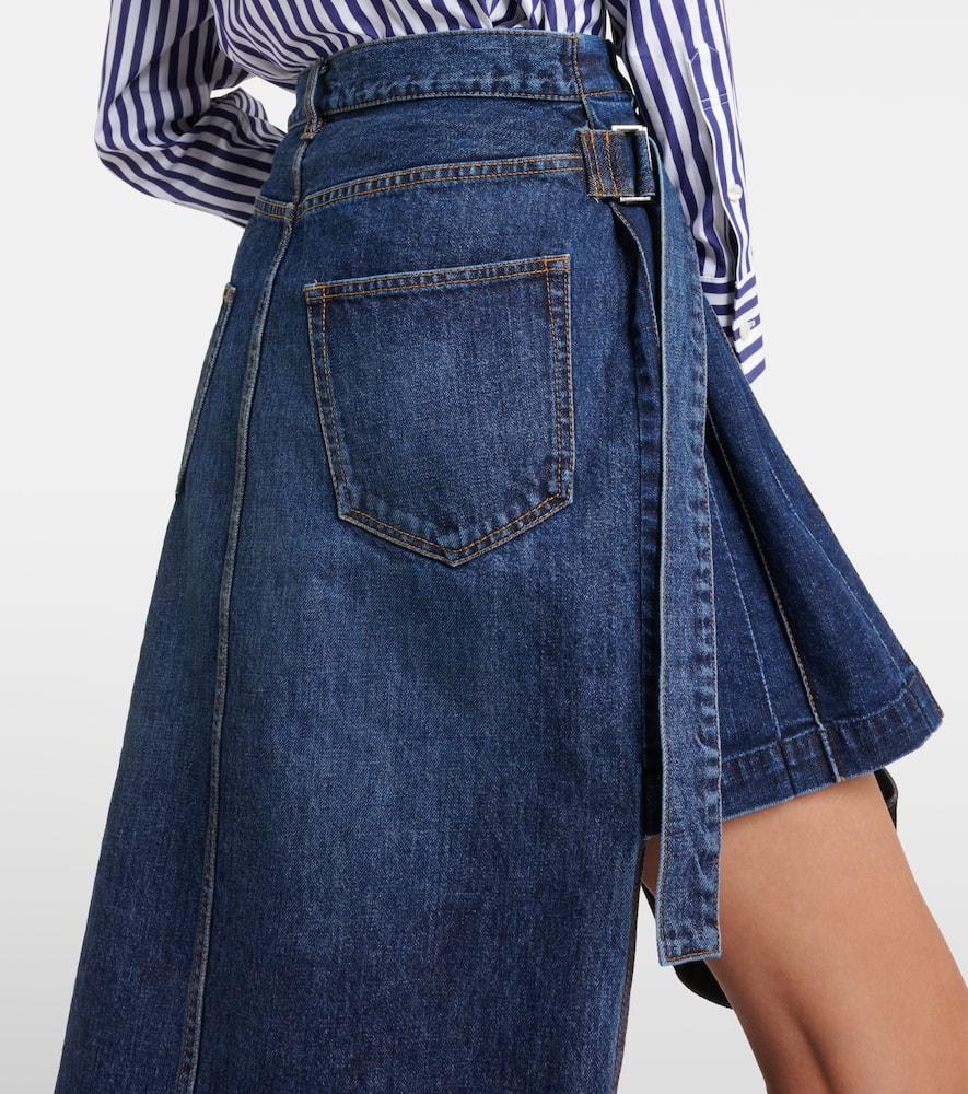 SACAI Asymmetric Denim Midi Skirt In Blue Product Image