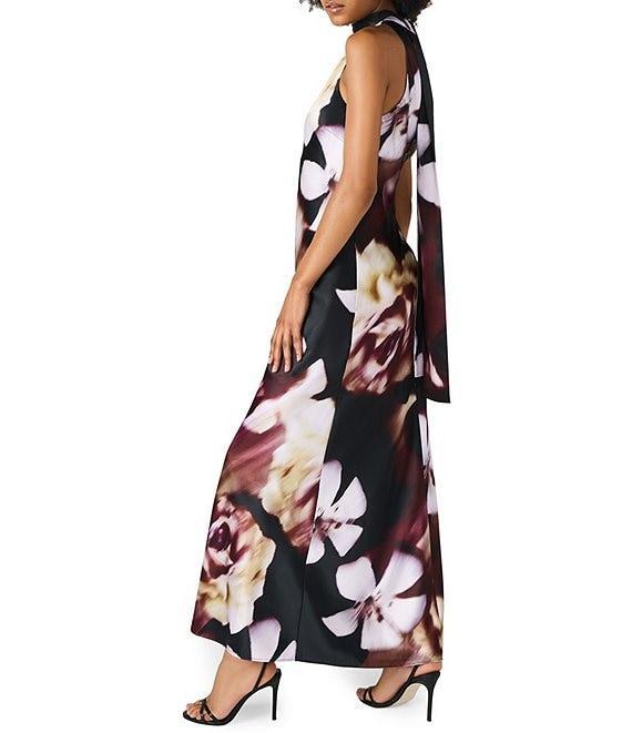 Steve Madden Jaidan Floral Print Halter High Neck Dress Product Image