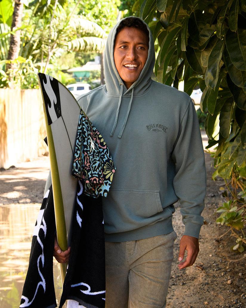 Wave Washed Hoodie - Fern Male Product Image