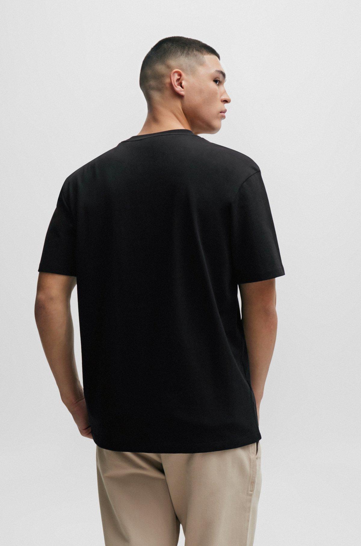HUGO - Relaxed-fit T-shirt in with seasonal artwork - Black Product Image