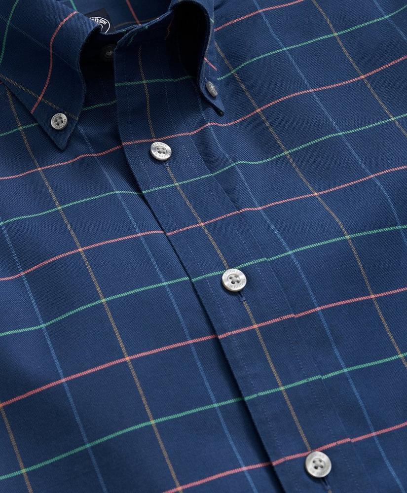 Big & Tall Stretch Cotton Non-Iron Oxford Multi Windowpane Shirt Product Image