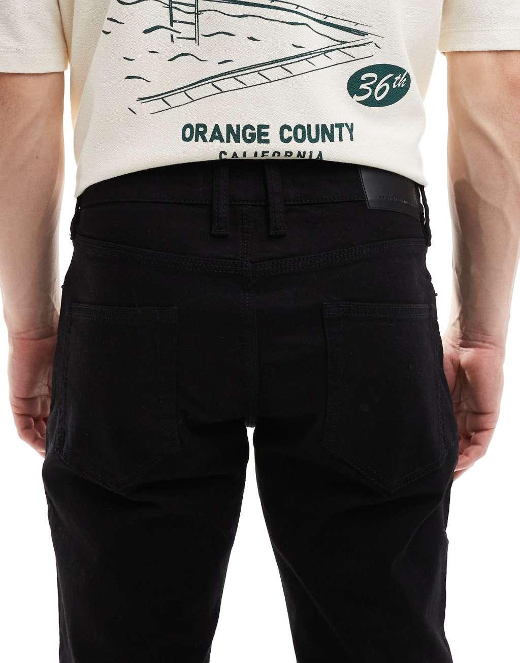 French Connection slim fit jeans in black Product Image