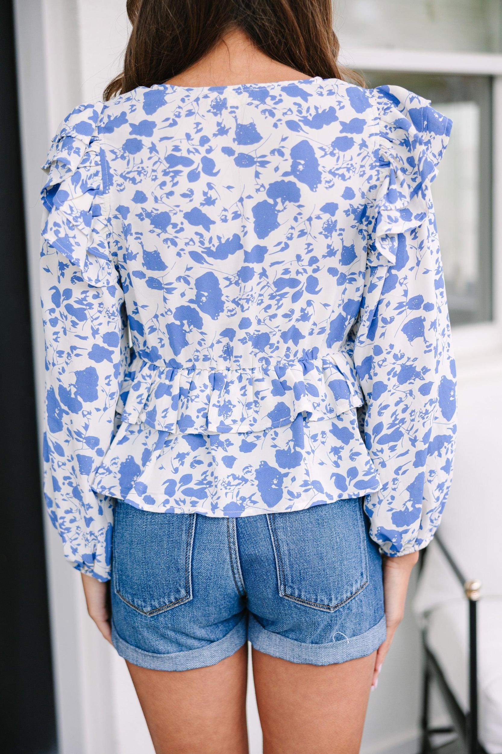 Stay There Blue Floral Blouse Female Product Image