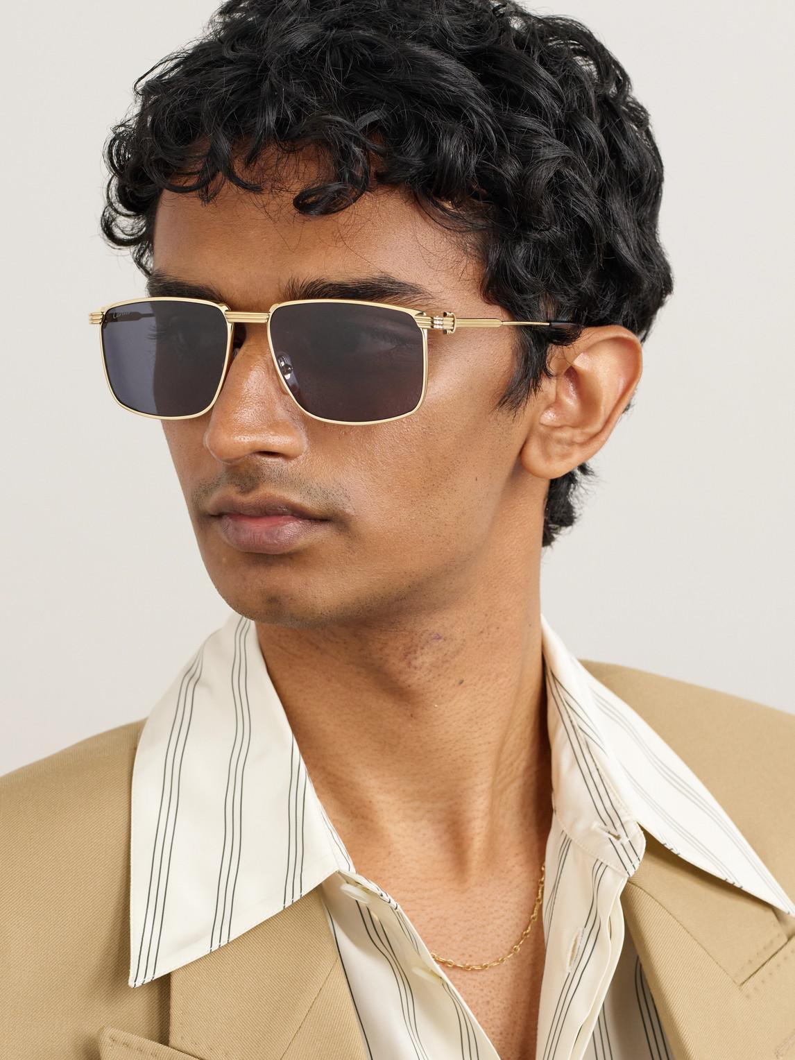 CARTIER Première De  Rectangular-frame Gold-tone Sunglasses Product Image